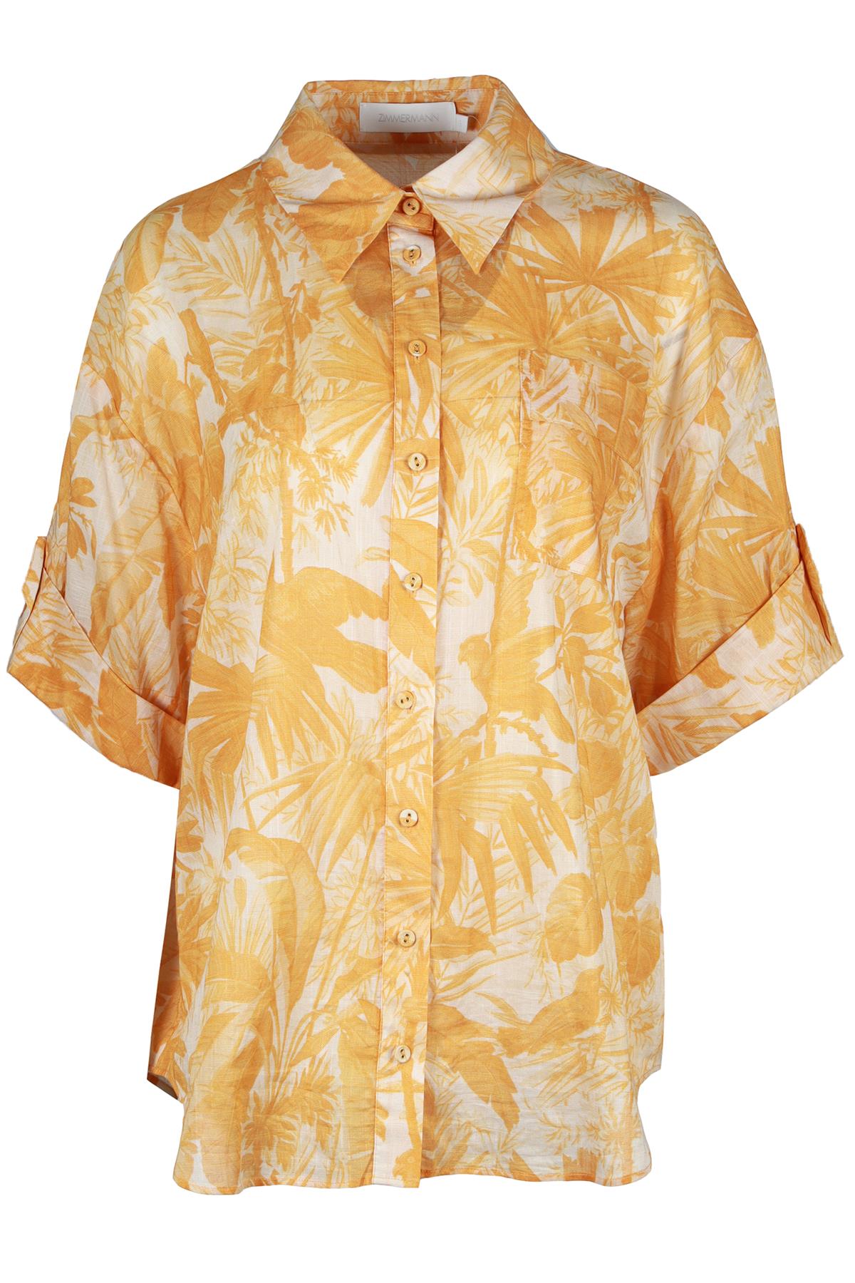 ZIMMERMANN ORANGE COTTON SHIRT UK 14