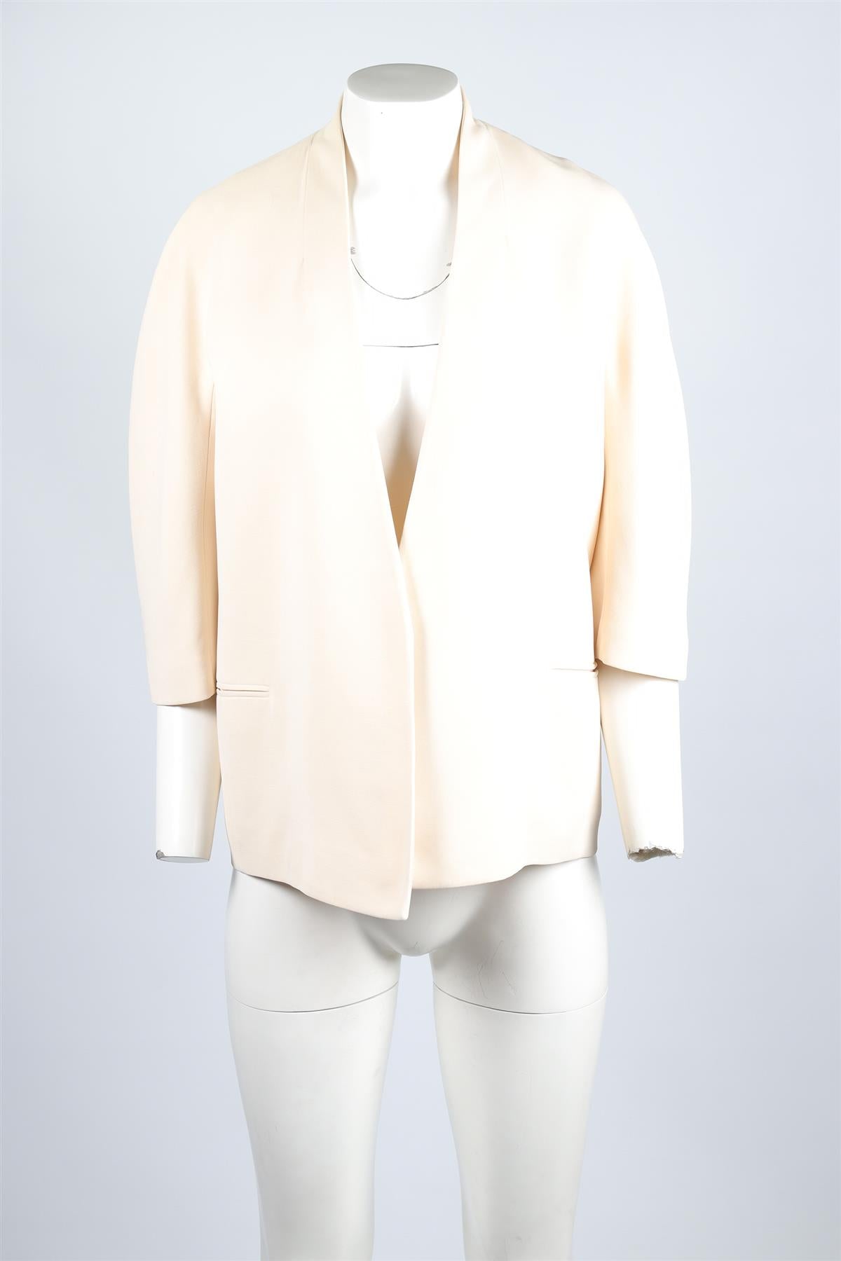 VICTORIA BECKHAM CREAM SILK JACKET UK 8