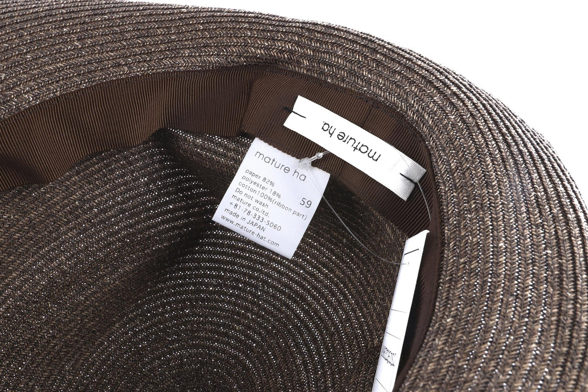 MATURE HA. BROWN PAPER SUN HAT 59CM