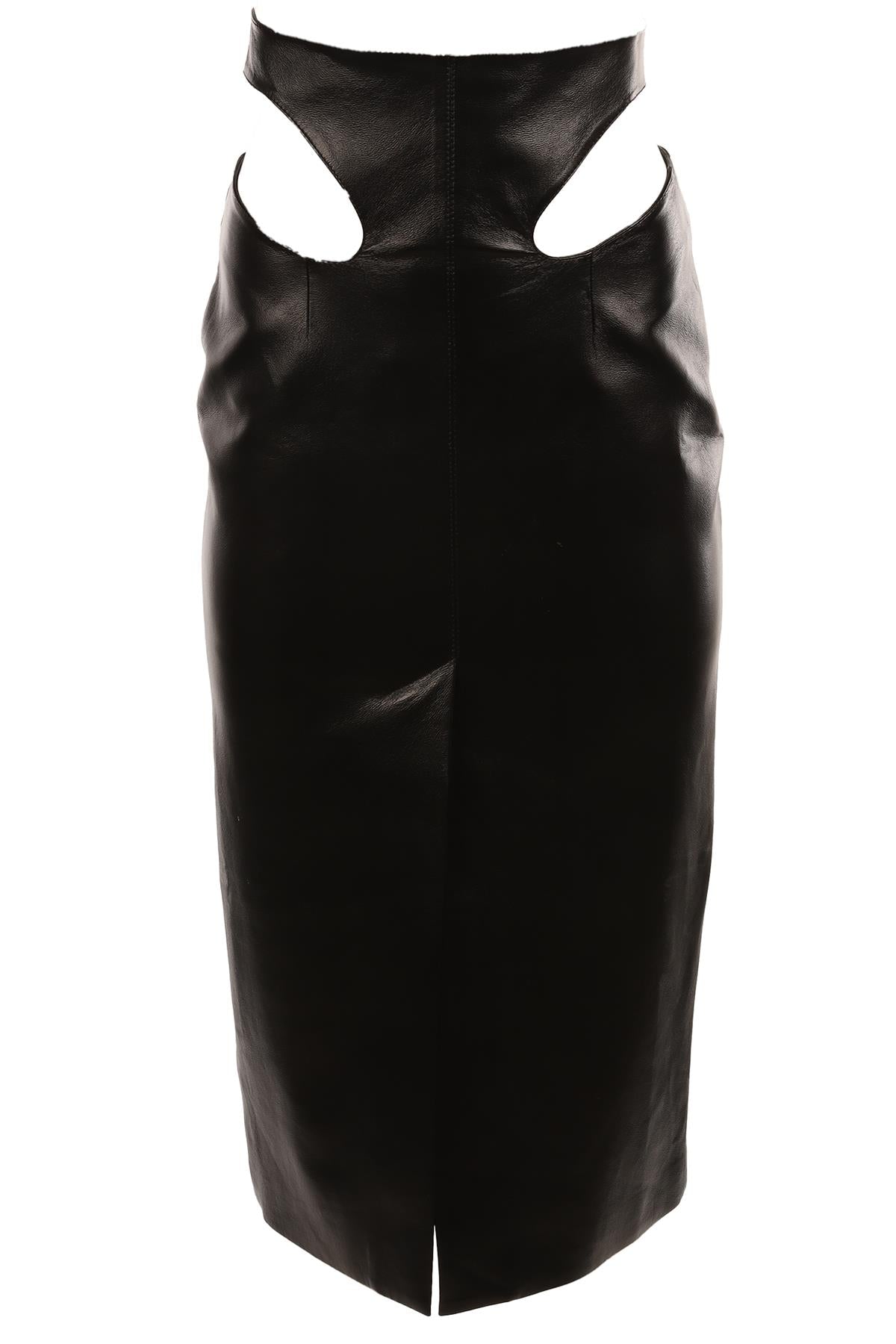 MATÉRIEL BLACK LEATHER MAXI SKIRT SMALL