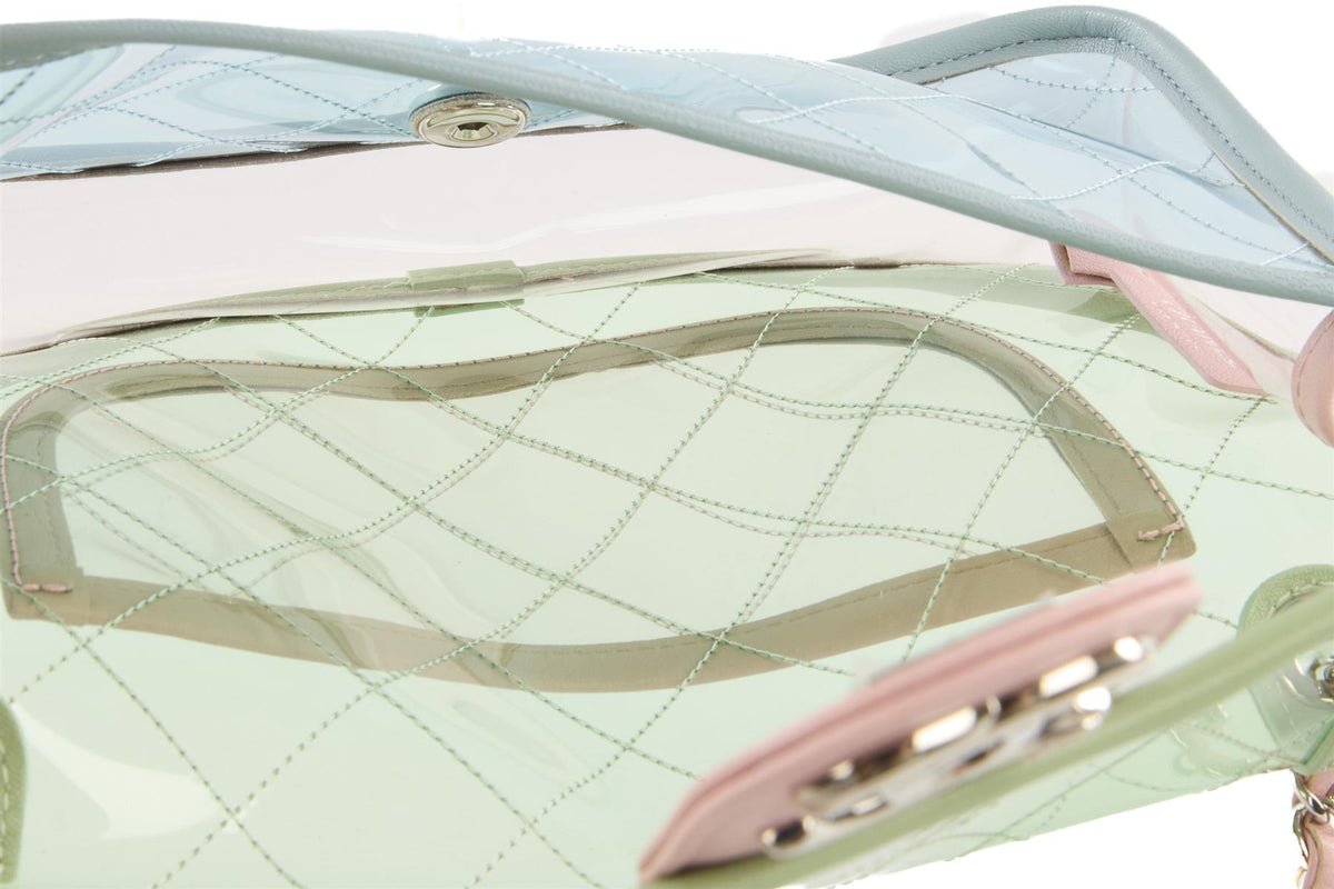 CHANEL GREEN 2018 COCO SPLASH FLAP PVC SHOULDER BAG