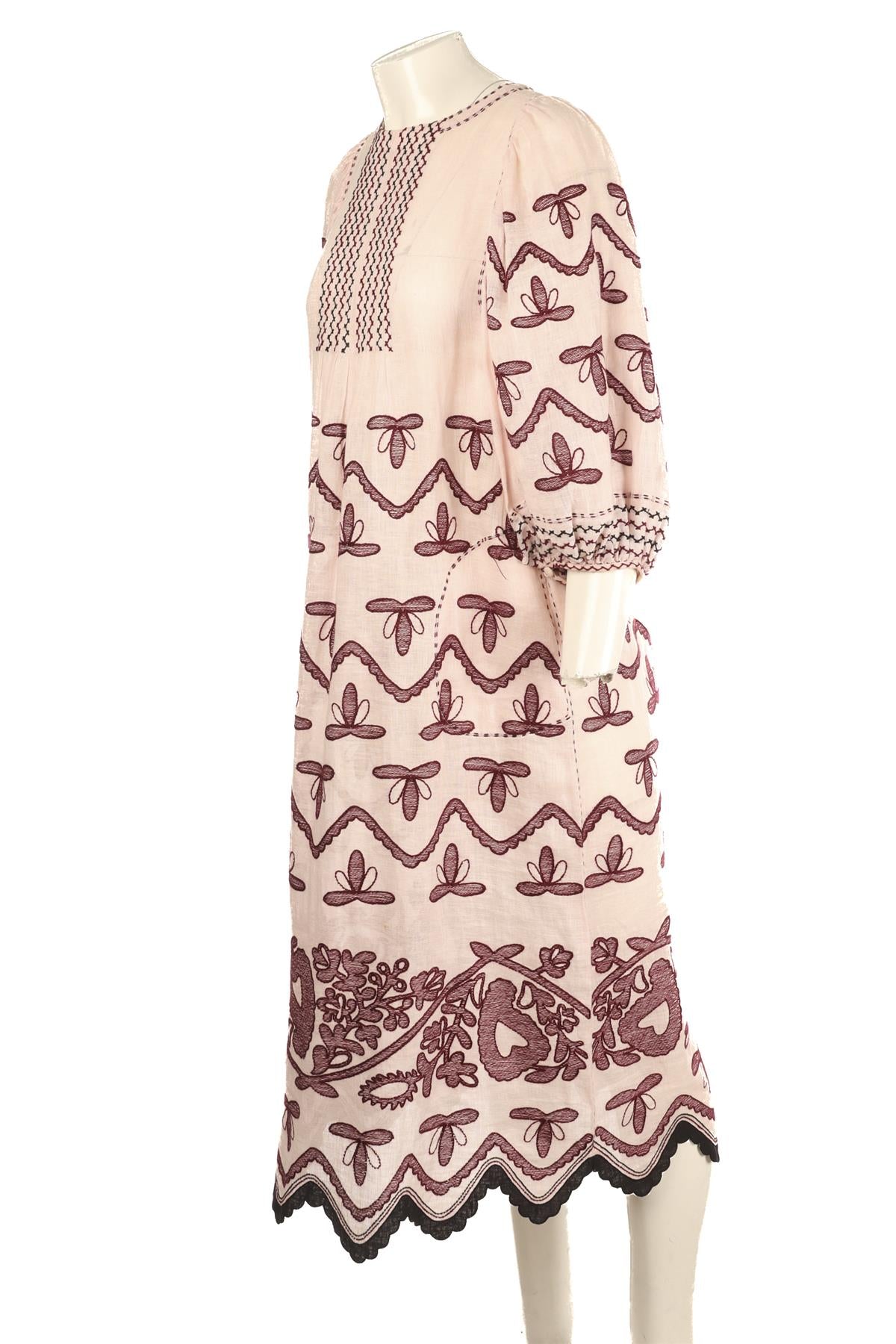 VITA KIN PINK LINEN MAXI DRESS SMALL