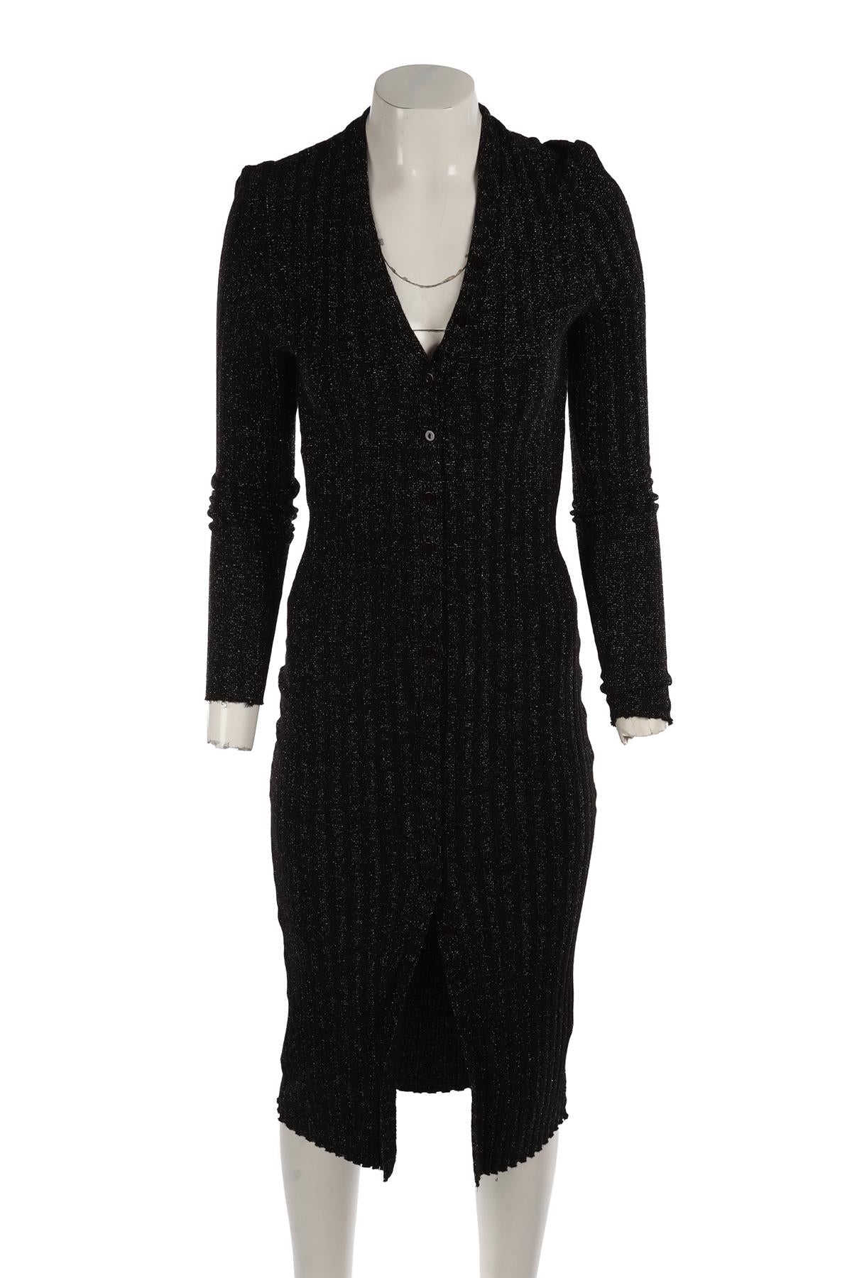 ENZA COSTA BLACK KNIT MAXI DRESS LARGE