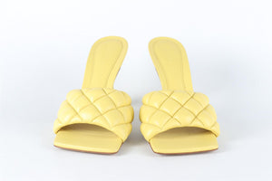 BOTTEGA VENETA YELLOW LEATHER MULES EU 38 UK 5 US 8
