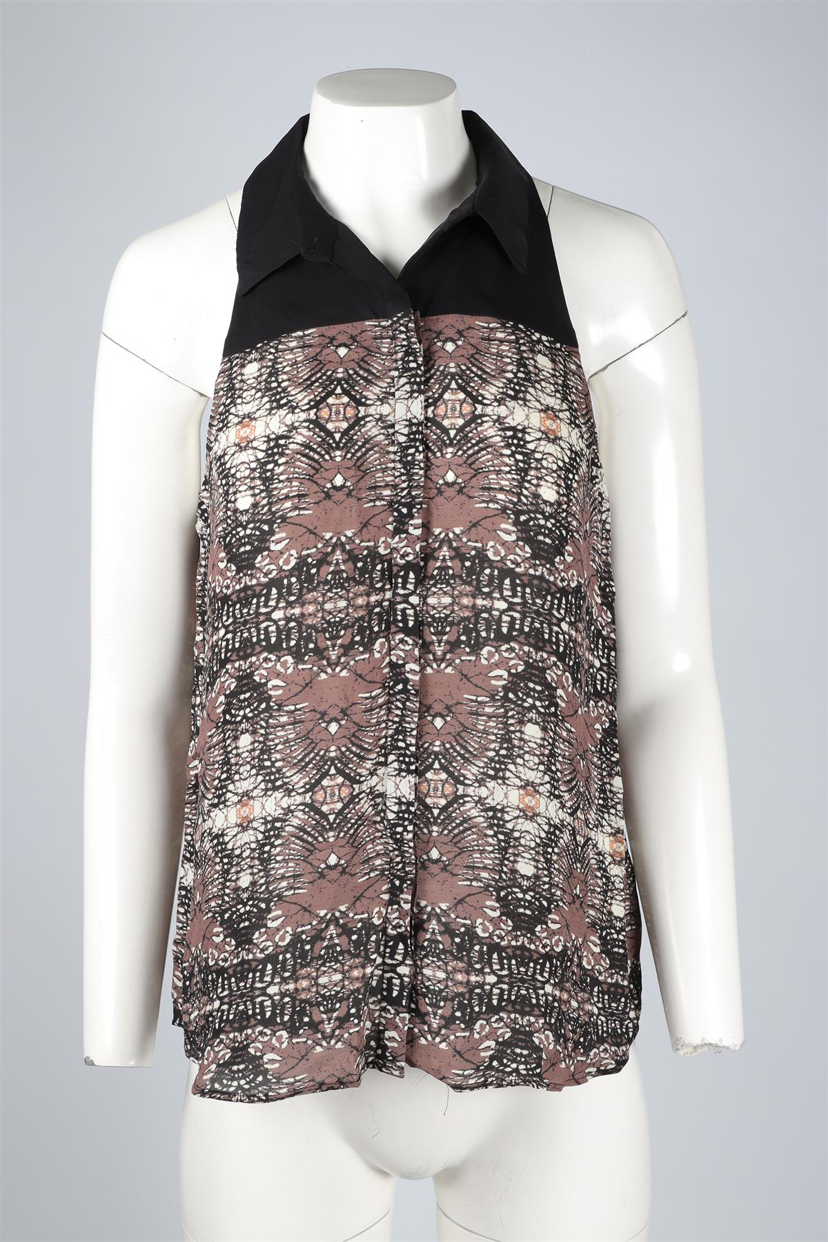 A.L.C. BROWN SILK SHIRT MEDIUM