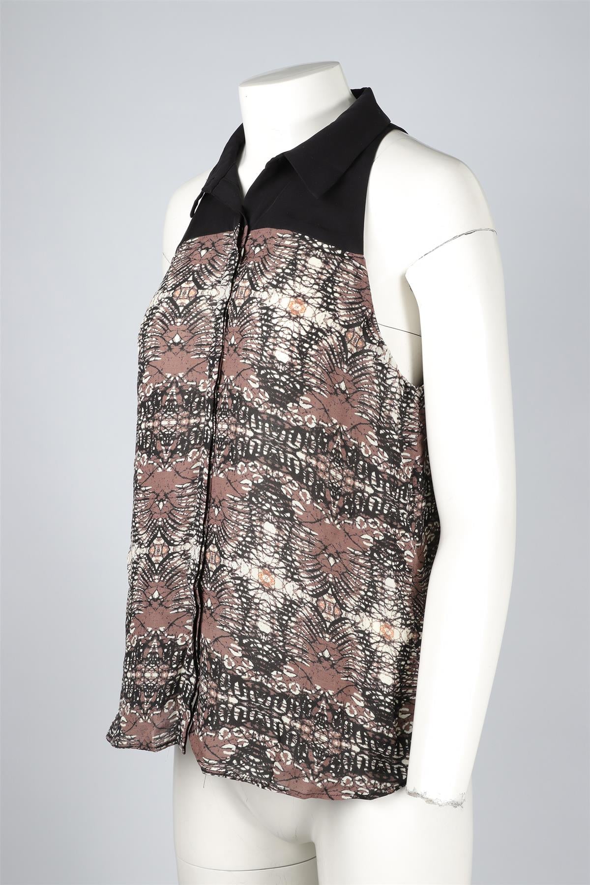 A.L.C. BROWN SILK SHIRT MEDIUM