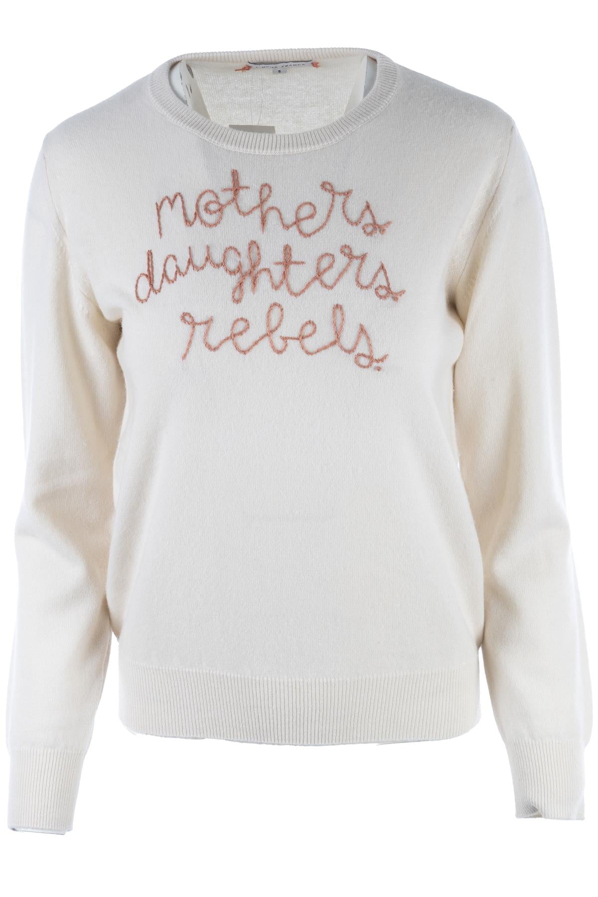 LINGUA FRANCA CREAM CASHMERE SWEATER SMALL
