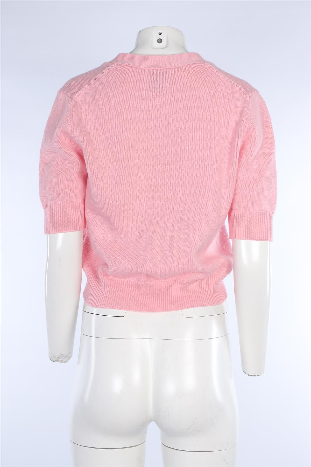 ALLUDE PINK COTTON CARDIGAN LARGE
