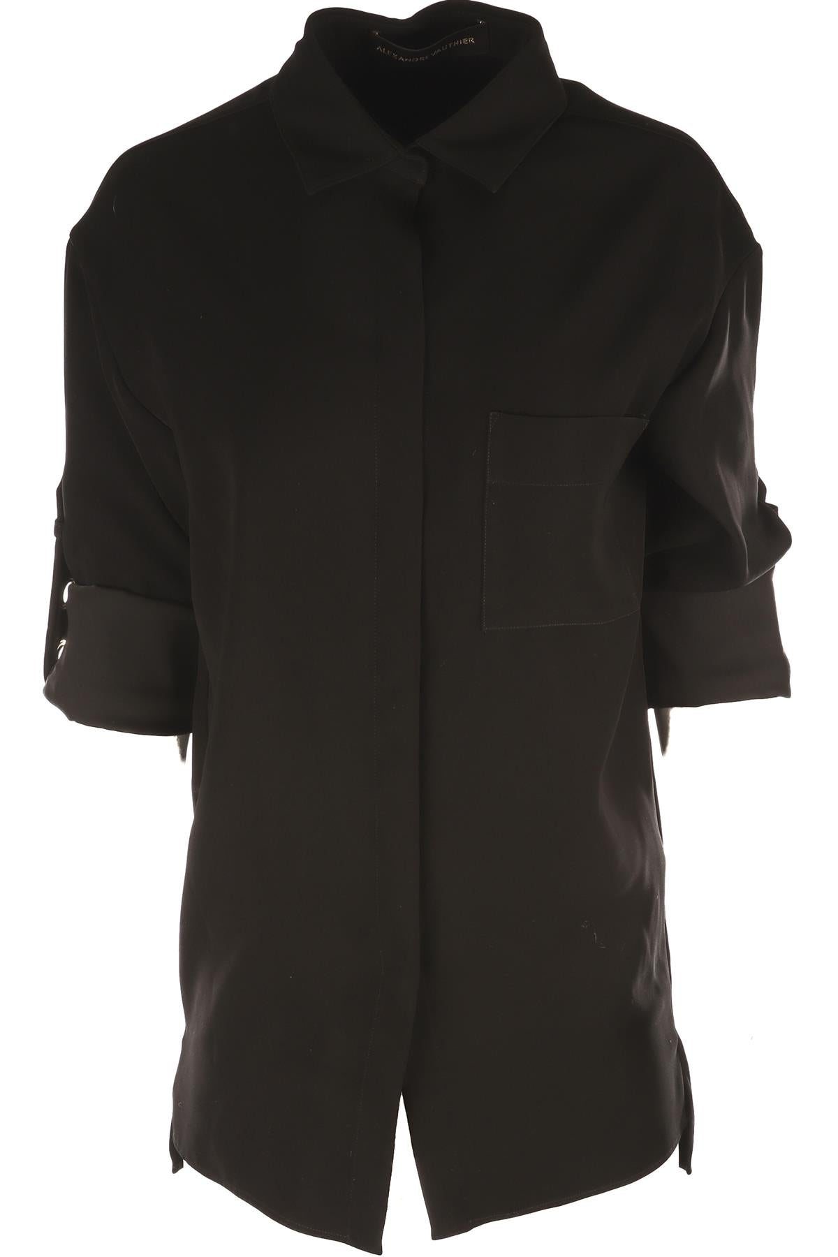 ALEXANDRE VAUTHIER BLACK WOVEN SHIRT FR 34 UK 6