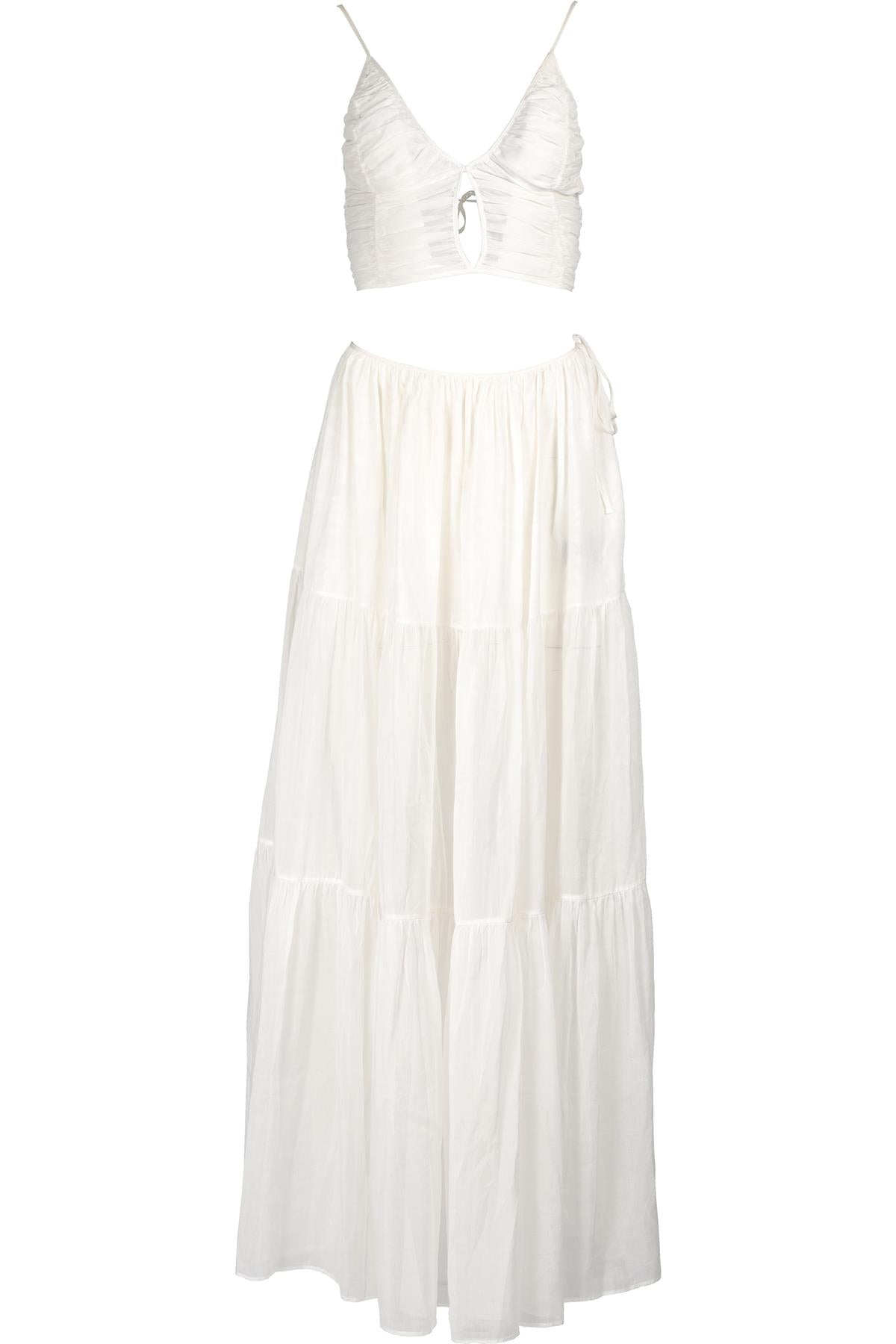 MORE NIOR WHITE COTTON TOP AND MAXI SKIRT SMALL