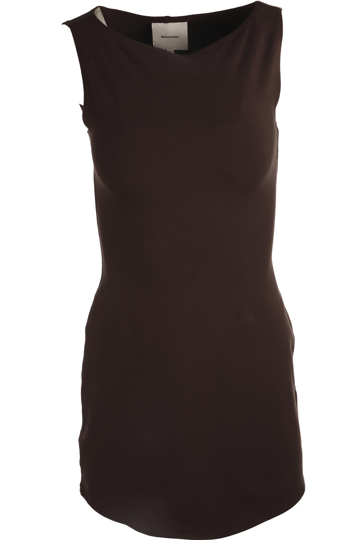REFORMATION BROWN JERSEY MINI DRESS XSMALL