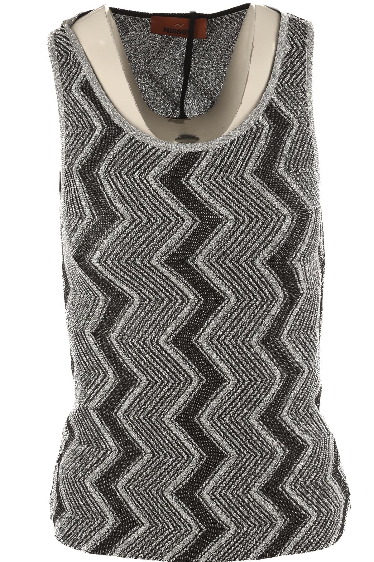MISSONI SILVER CROCHET TOP IT 38 UK 6