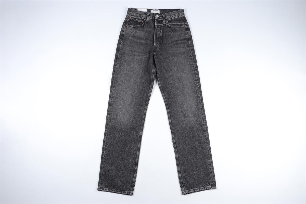 AGOLDE BLACK HIGH RISE STRAIGHT LEG JEANS W24 UK 6