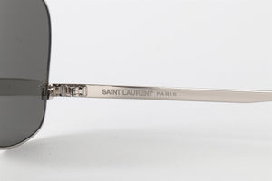 SAINT LAURENT SILVER METAL FRAME SUNGLASSES