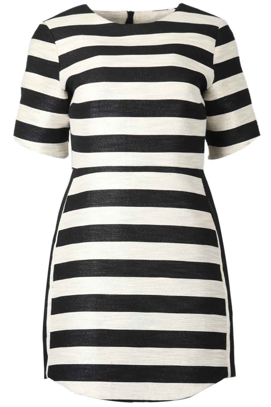 HANLEY STRIPED COTTON BLEND MINI DRESS US 8 UK 12