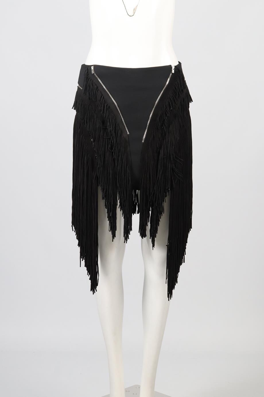 JAY AHR FRINGED CREPE MINI SKIRT FR 34 UK 6