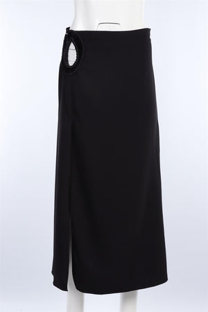 JOHANNA ORTIZ BLACK CREPE MIDI SKIRT US 4 UK 8