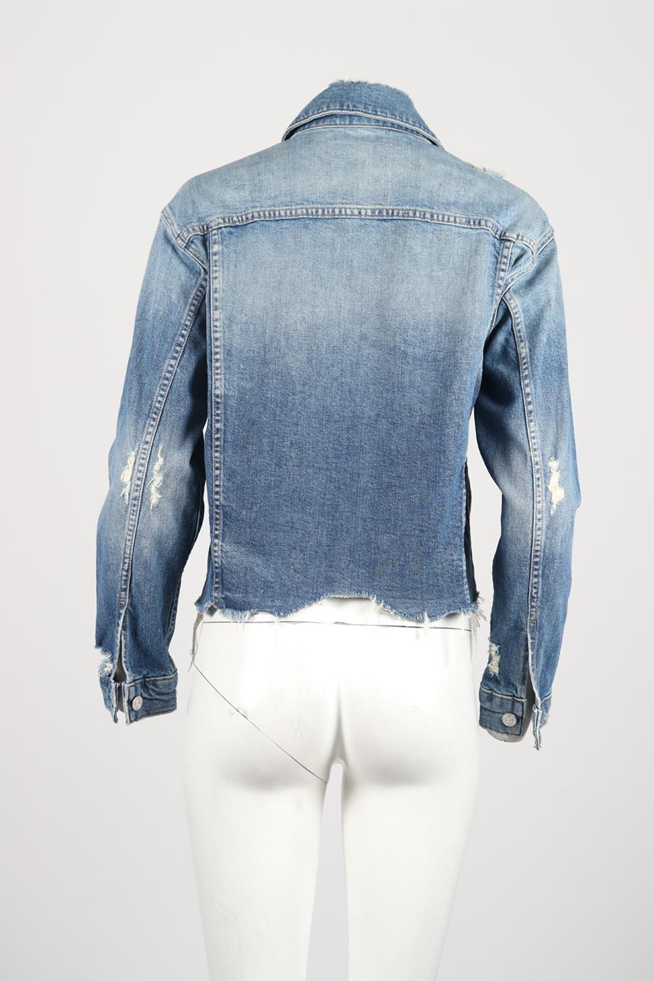 MOTHER DISTRESSED DENIM JACKET SMALL
