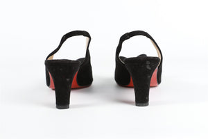 CHRISTIAN LOUBOUTIN BLACK SUEDE SLINGBACK PUMPS