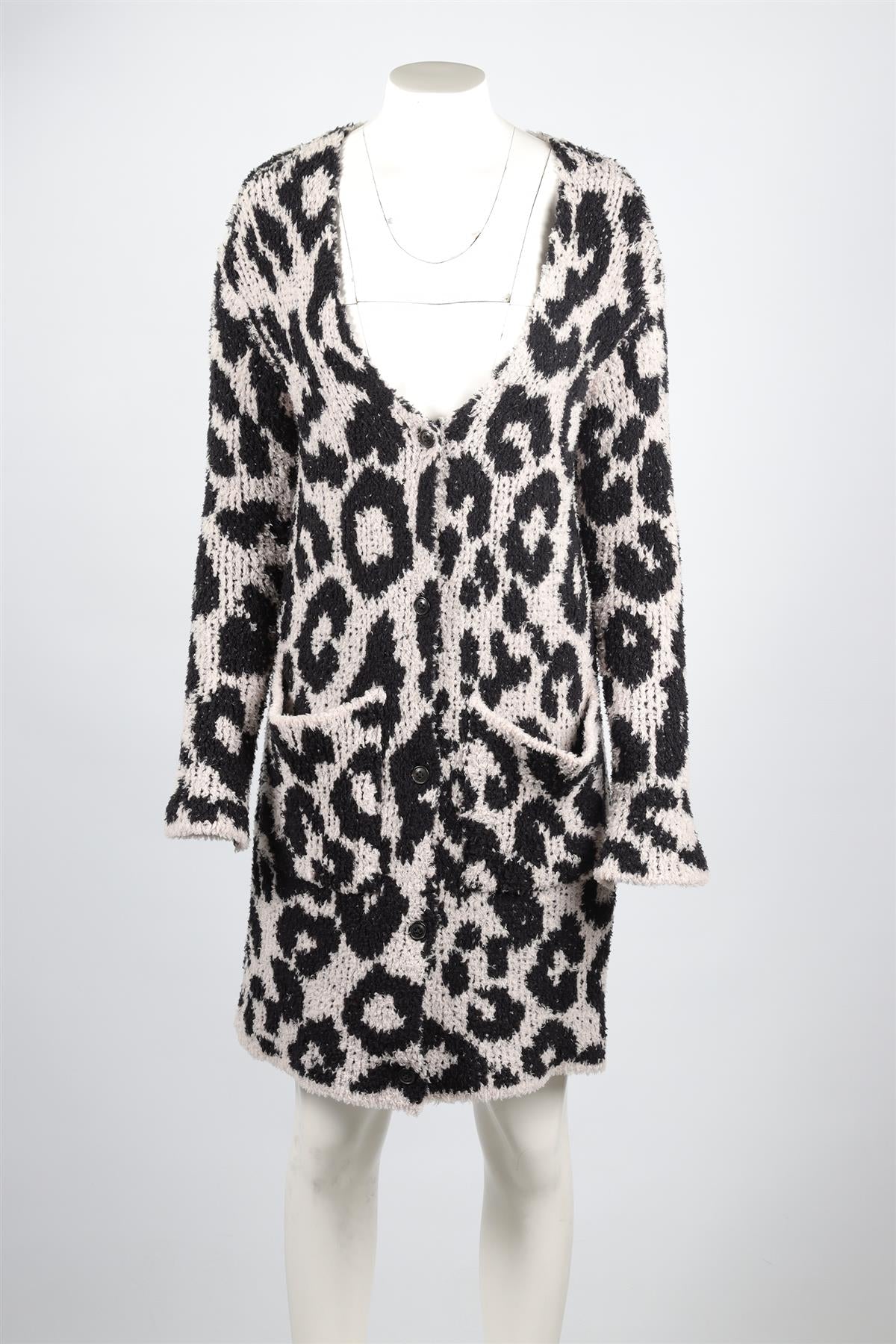 AMIRI BLACK WOOL CARDIGAN XSMALL