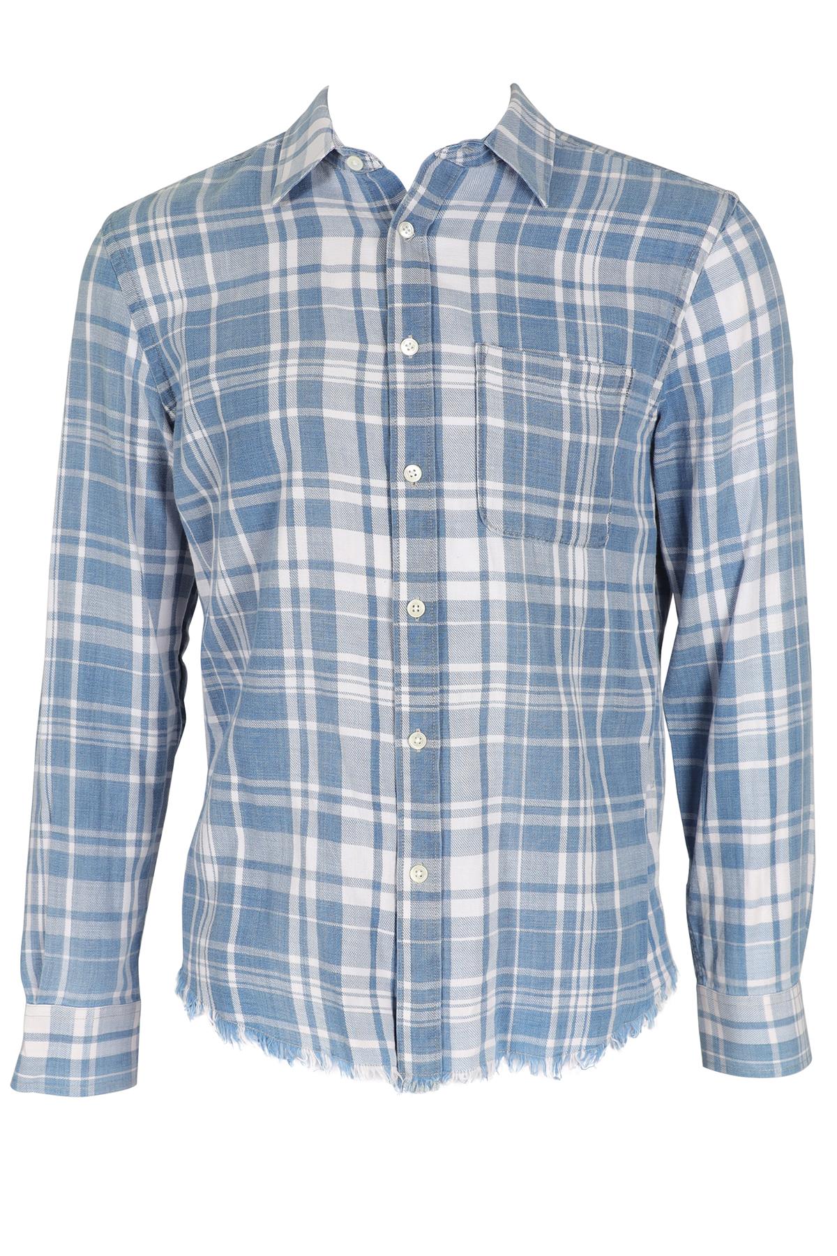 FRAME BLUE MEN'S COTTON SHIRT X-SMALL