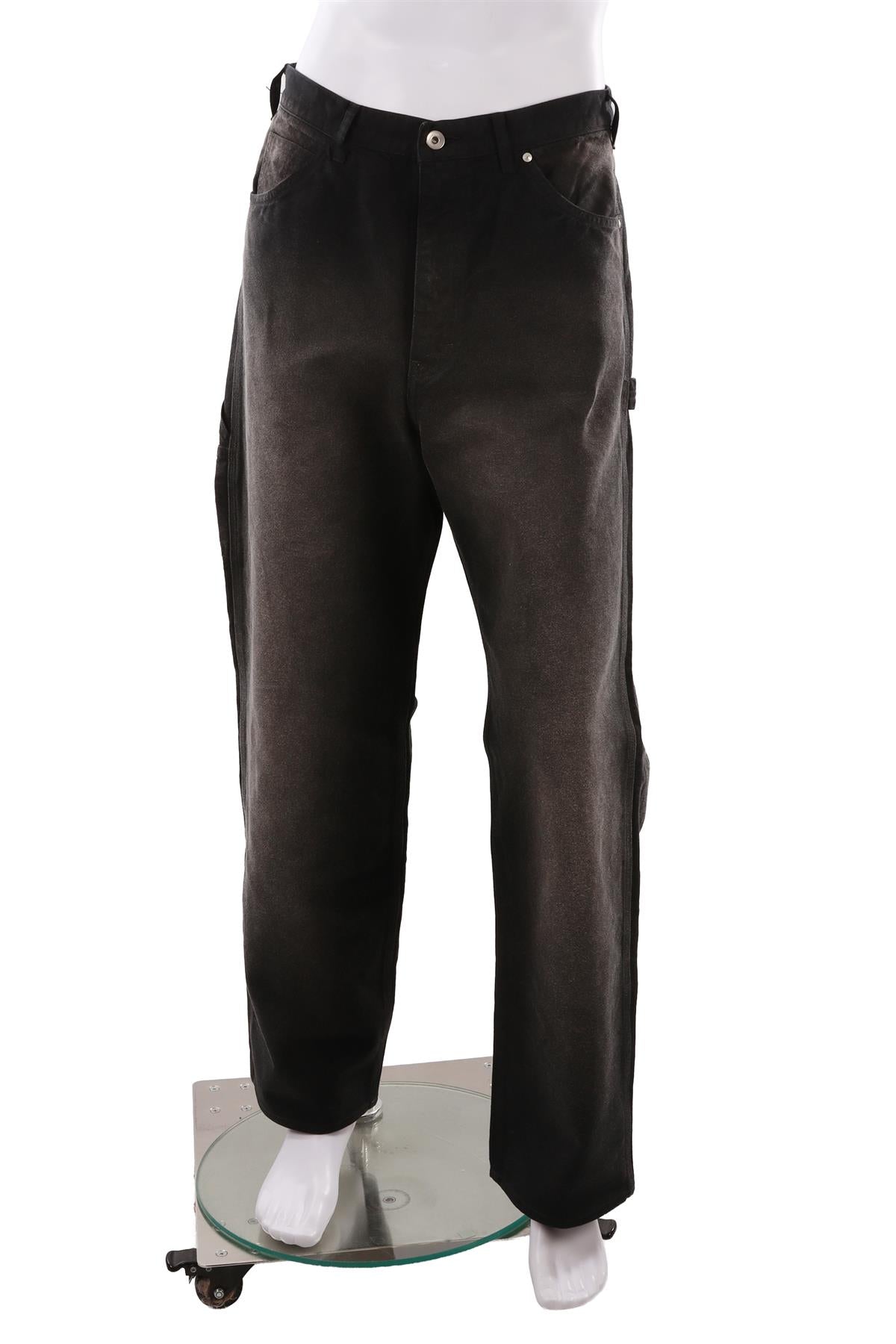 GREY MEN'S COTTON STRAIGHT LEG PANTS
