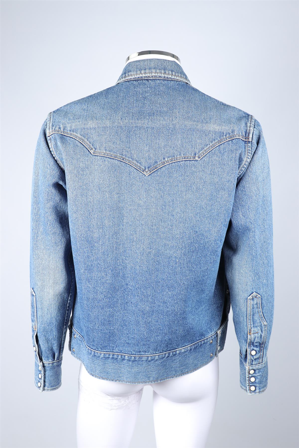 THE LETTERS BLUE MEN'S DENIM JACKET MEDIUM