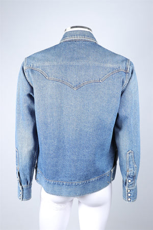 THE LETTERS BLUE MEN'S DENIM JACKET MEDIUM