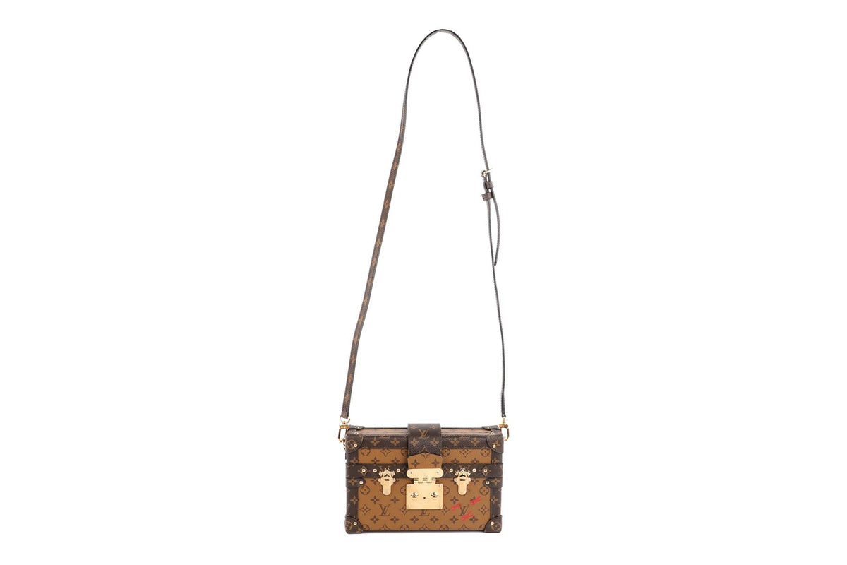 LOUIS VUITTON BROWN 2017 PETITE MALLE MONOGRAM COATED CANVAS CLUTCH