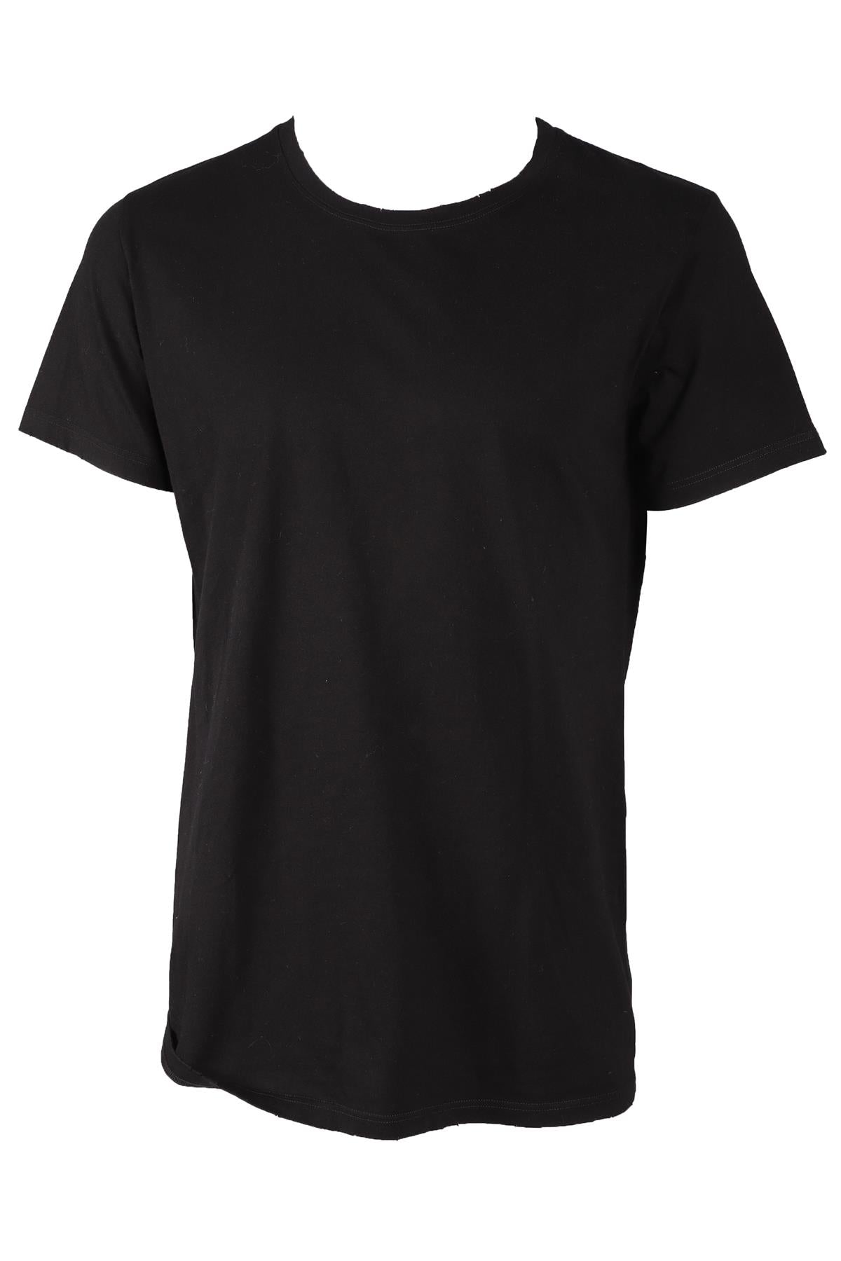 BALMAIN BLACK MEN'S COTTON T-SHIRT LARGE