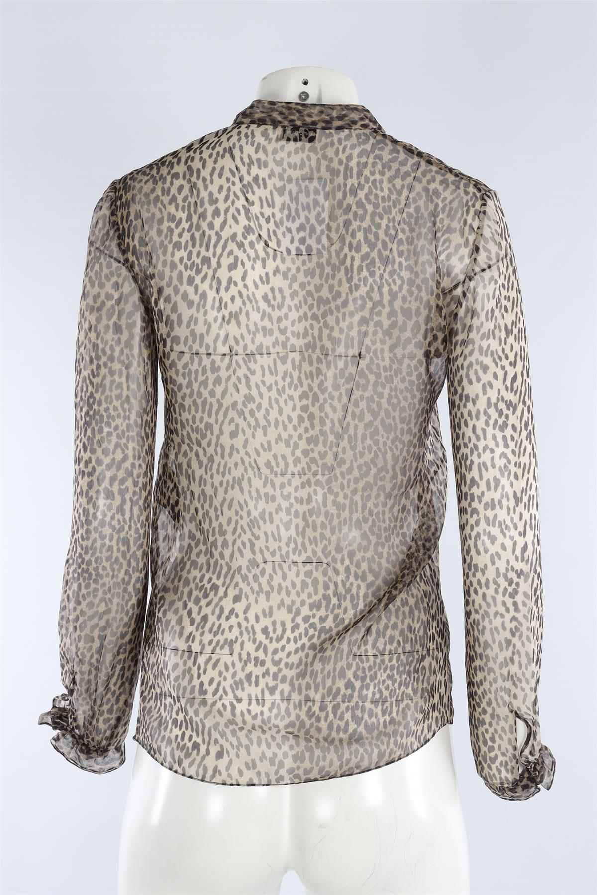 SAINT LAURENT BROWN SILK SHIRT FR 36 UK 6