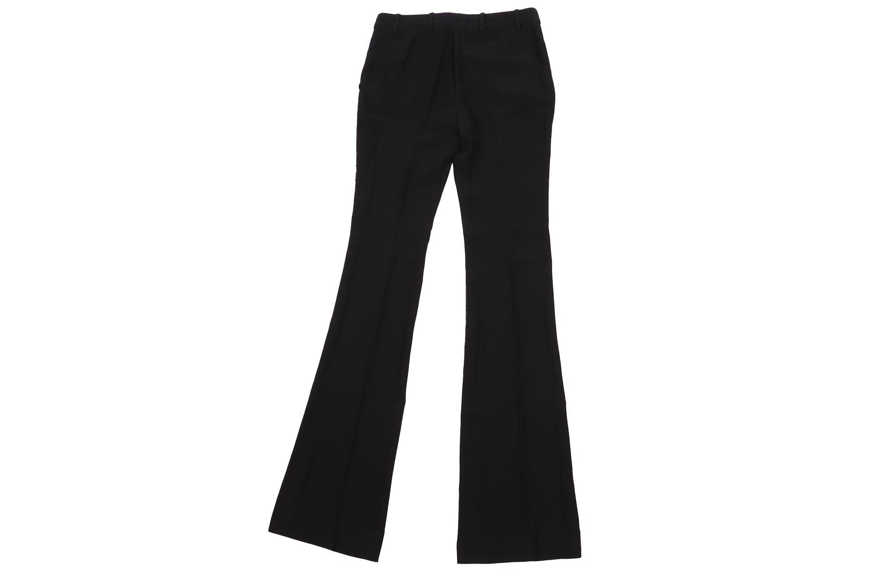 ALEXANDER MCQUEEN BLACK CREPE FLARED PANTS IT 38 UK 6