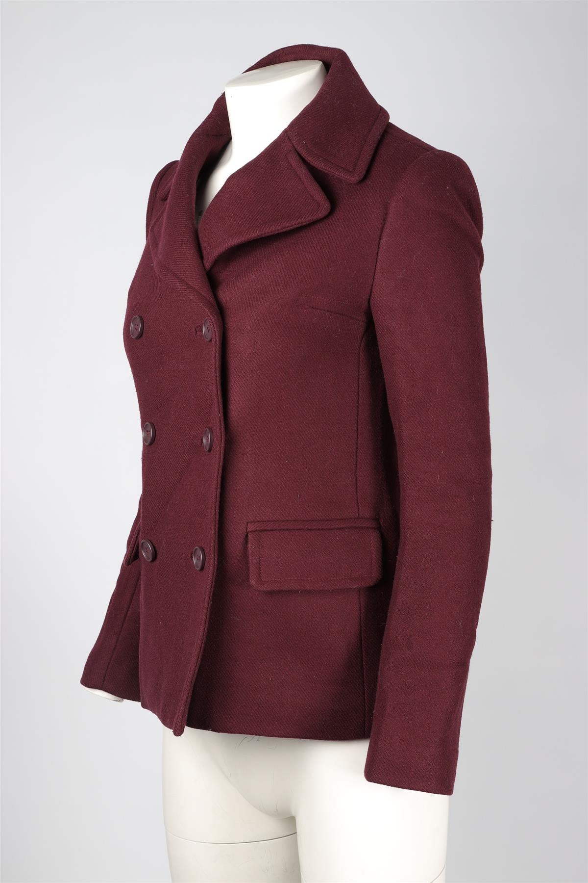 DIANE VON FURSTENBERG BURGUNDY WOOL JACKET US 2 UK 6