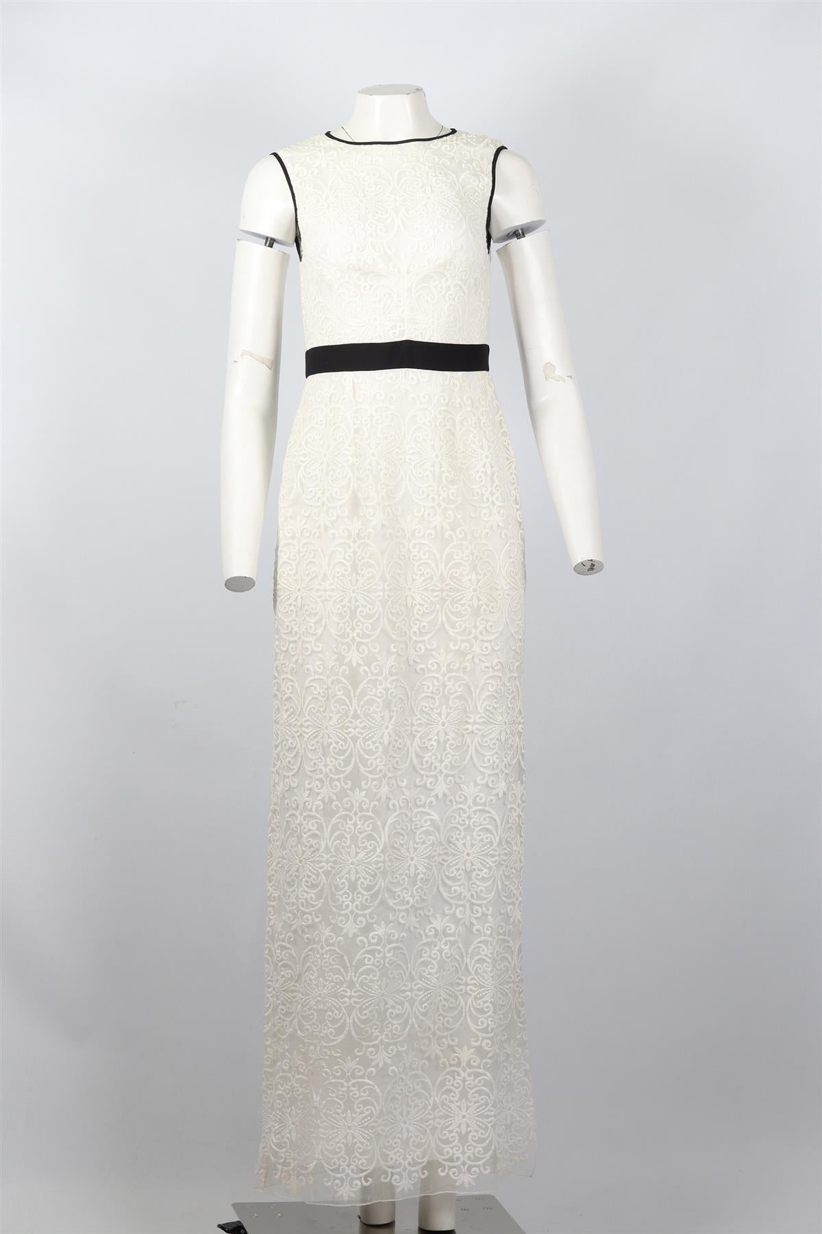 BEULAH LONDON EMBROIDERED ORGANZA MAXI DRESS UK 10