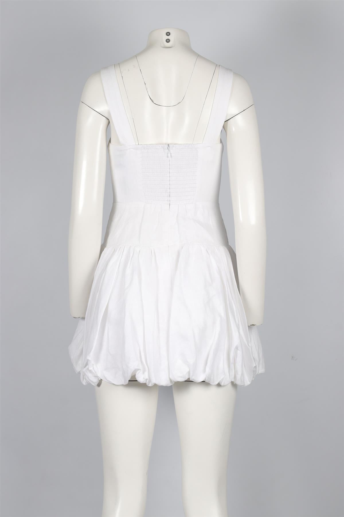 REFORMATION WHITE LINEN MINI DRESS US 2 UK 6