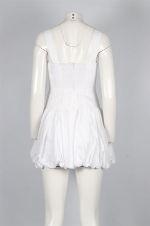 REFORMATION WHITE LINEN MINI DRESS US 2 UK 6