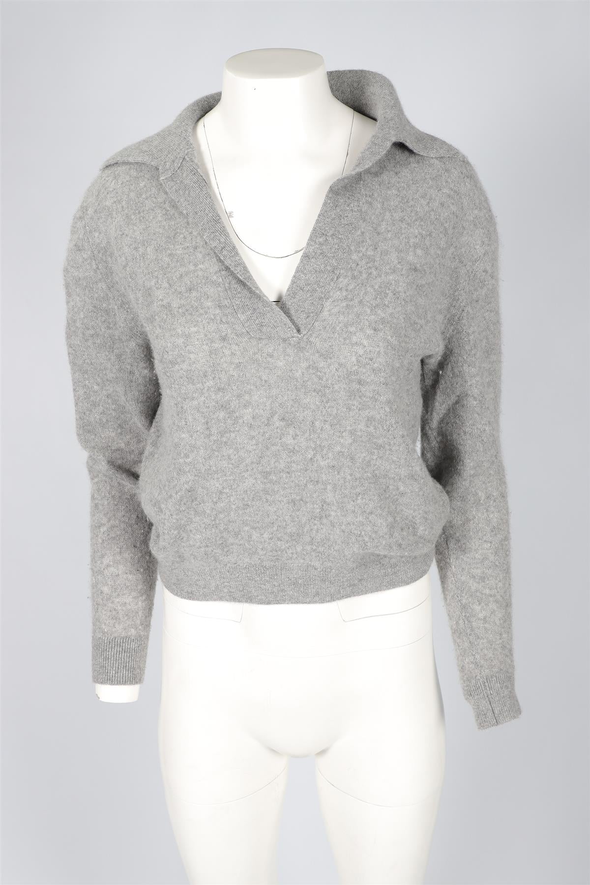 KHAITE GREY CASHMERE SWEATER SMALL