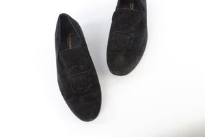 BILLIONAIRE COUTURE BLACK MEN'S SUEDE LOAFERS EU 44 UK 10 US 11
