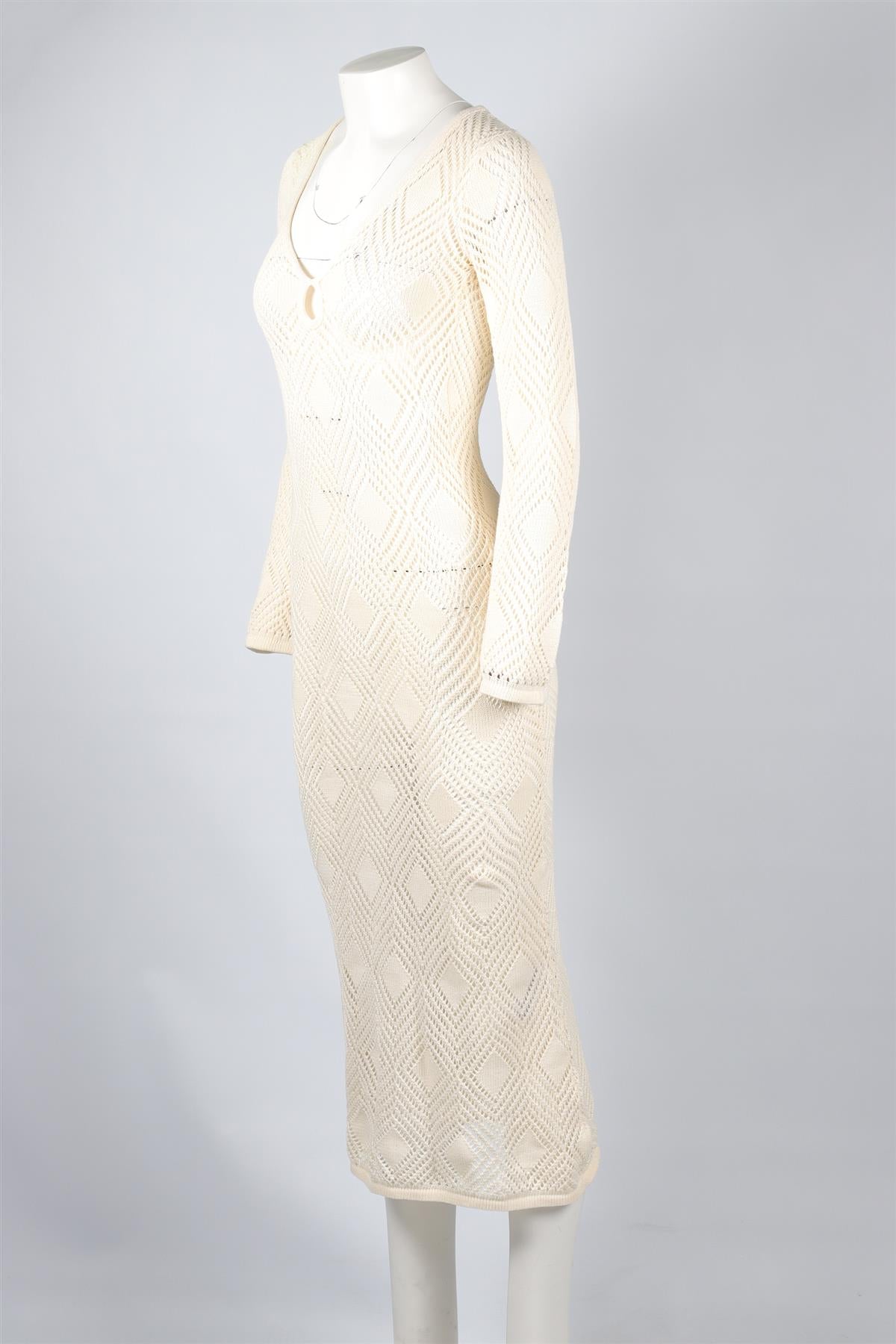 FAITHFULL THE BRAND BEIGE KNIT MAXI DRESS XSMALL