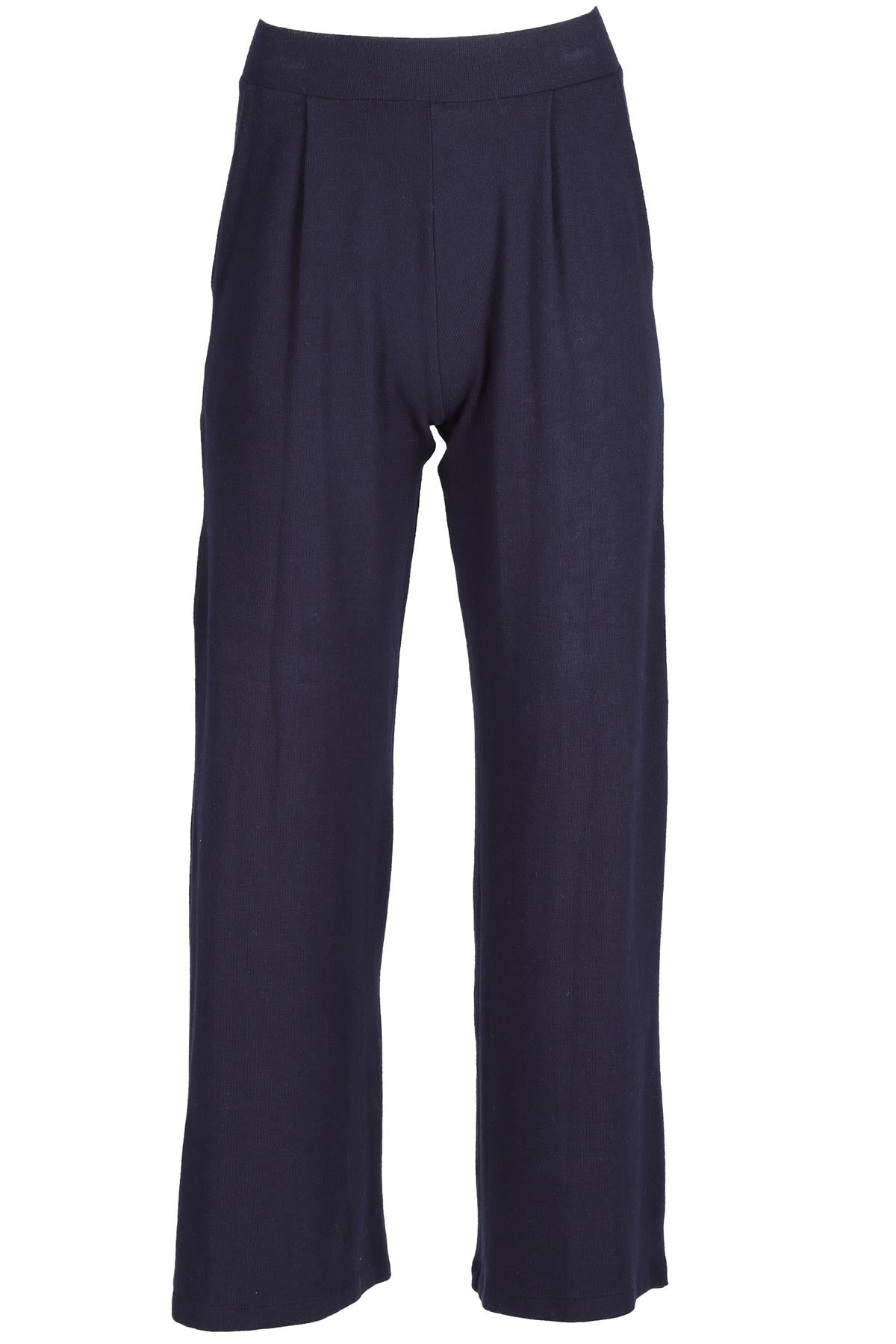 LESET NAVY JERSEY WIDE LEG PANTS XSMALL