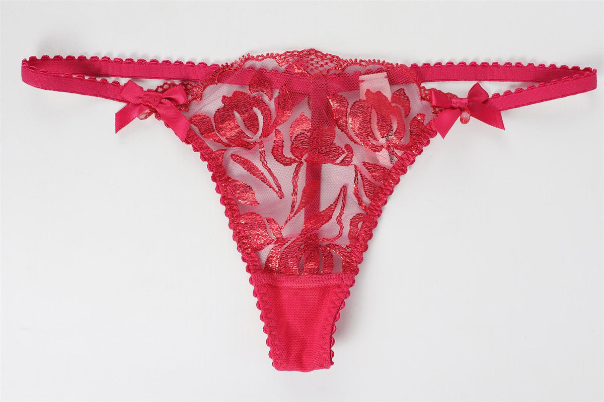 AGENT PROVOCATEUR PINK BRA AND THONG SET UK 34 DD/2