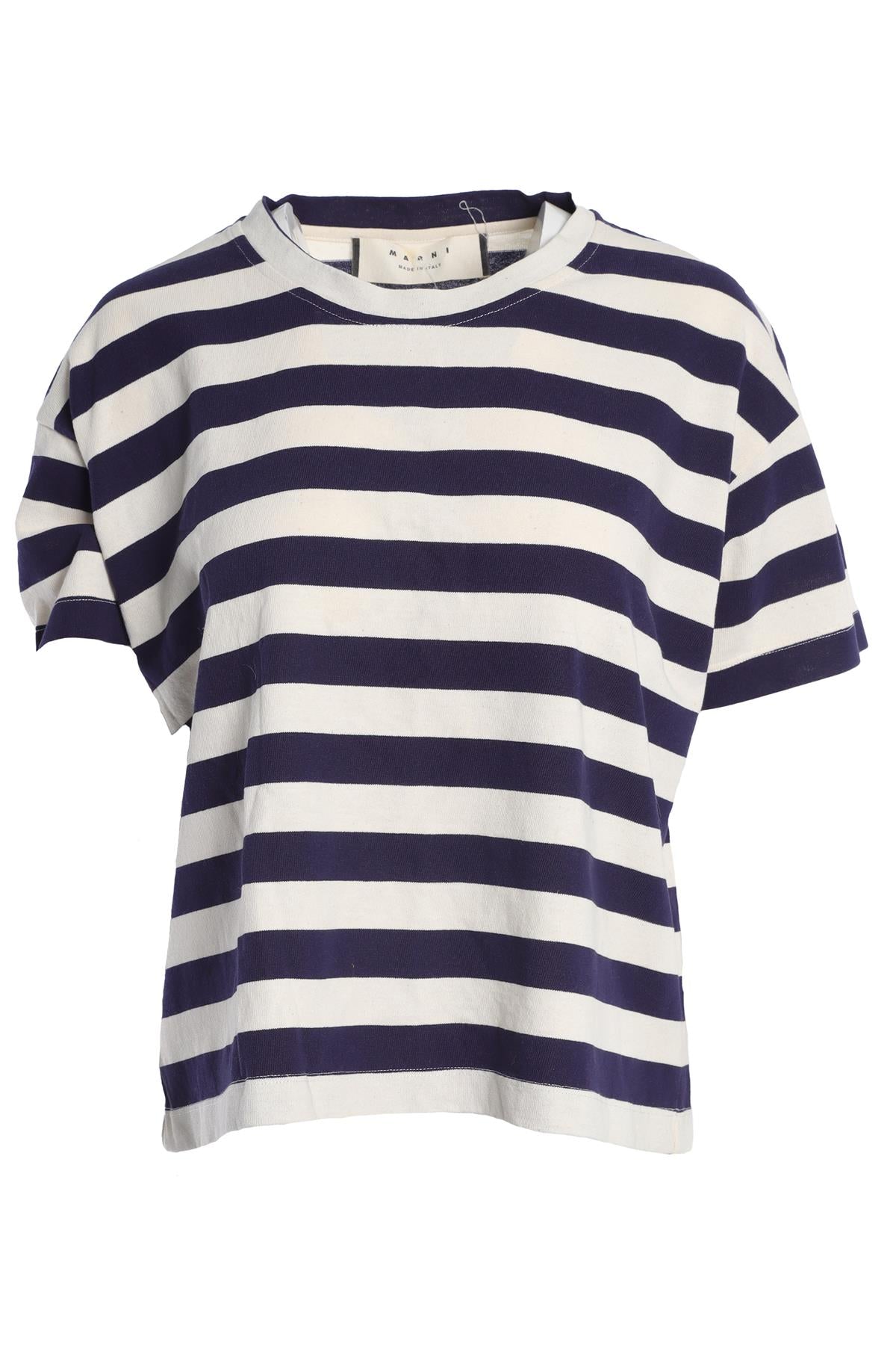 MARNI NAVY COTTON T-SHIRT IT 40