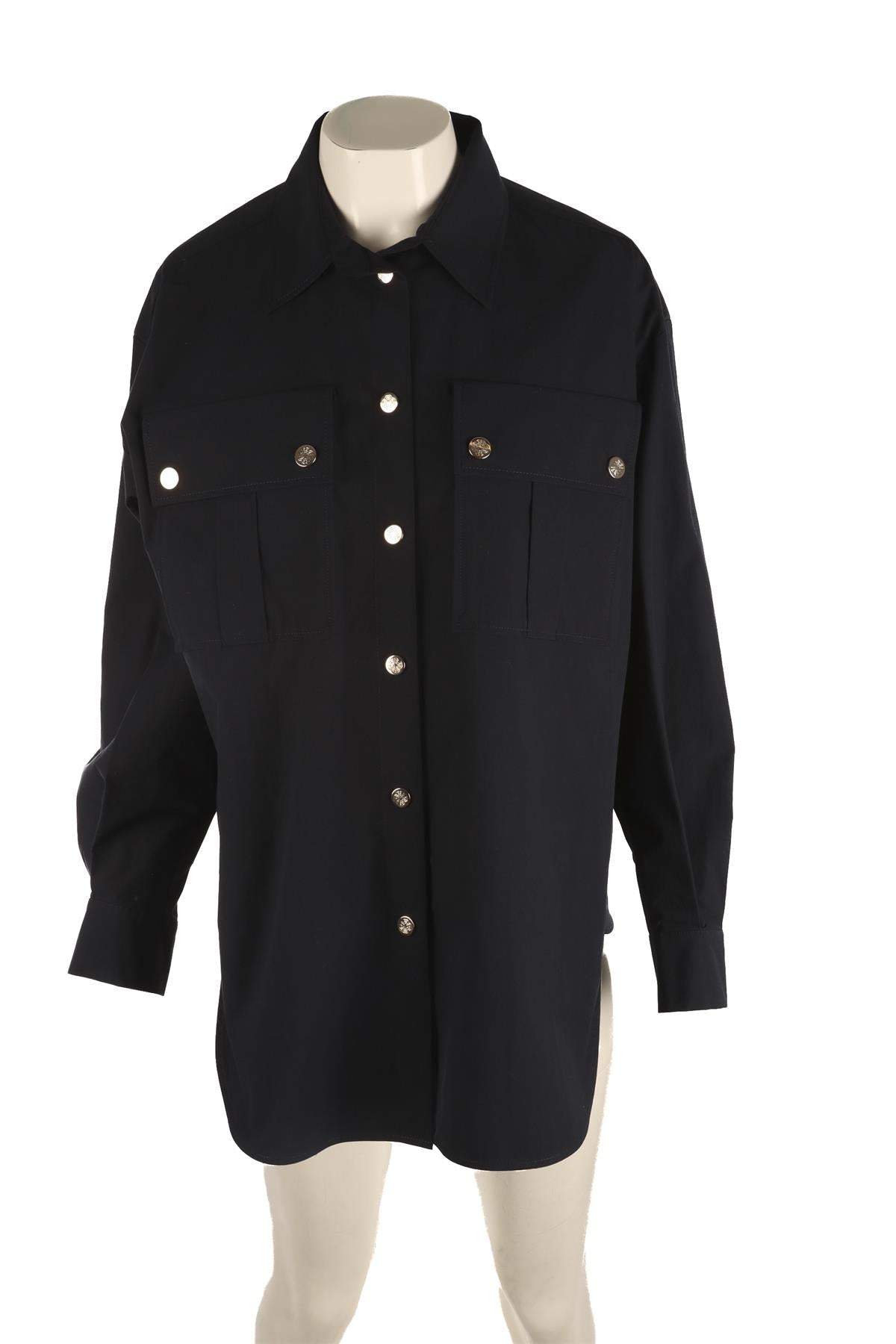 MAJE NAVY COTTON SHIRT FR 40 UK 12
