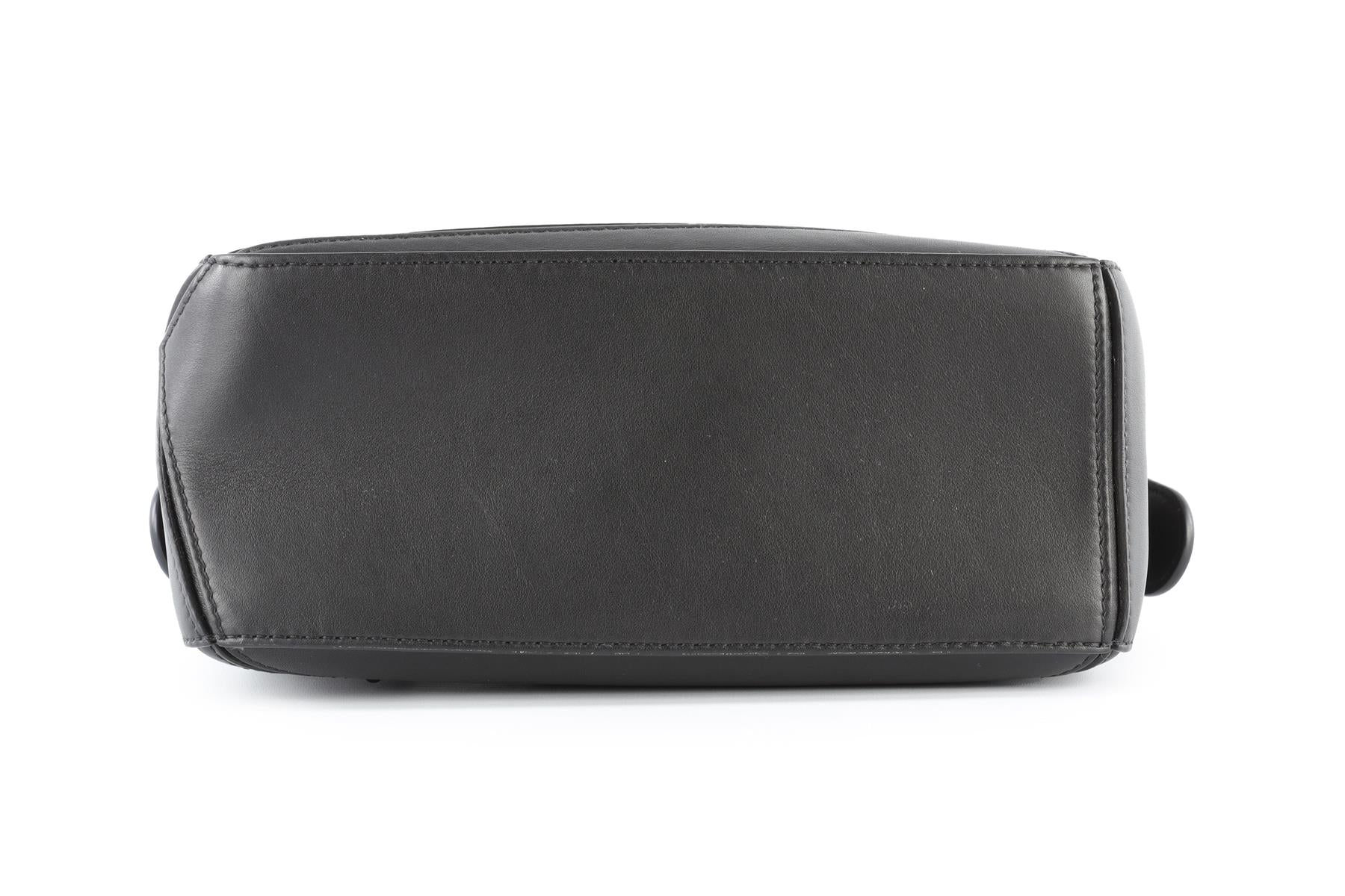 LOEWE BLACK PUZZLE SMALL LEATHER TOTE BAG
