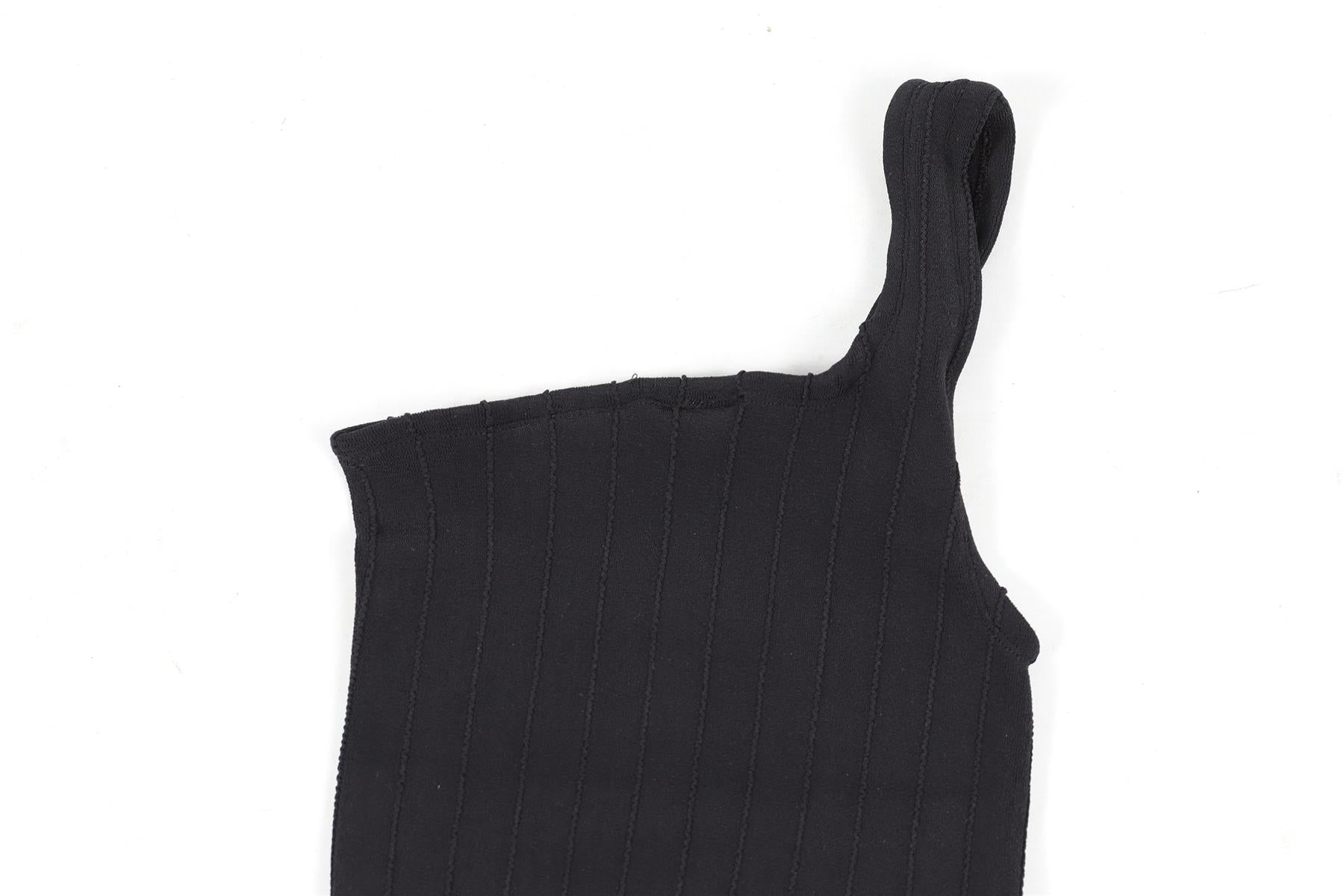 HUNZA G BLACK KNIT SWIMSUIT SMALL