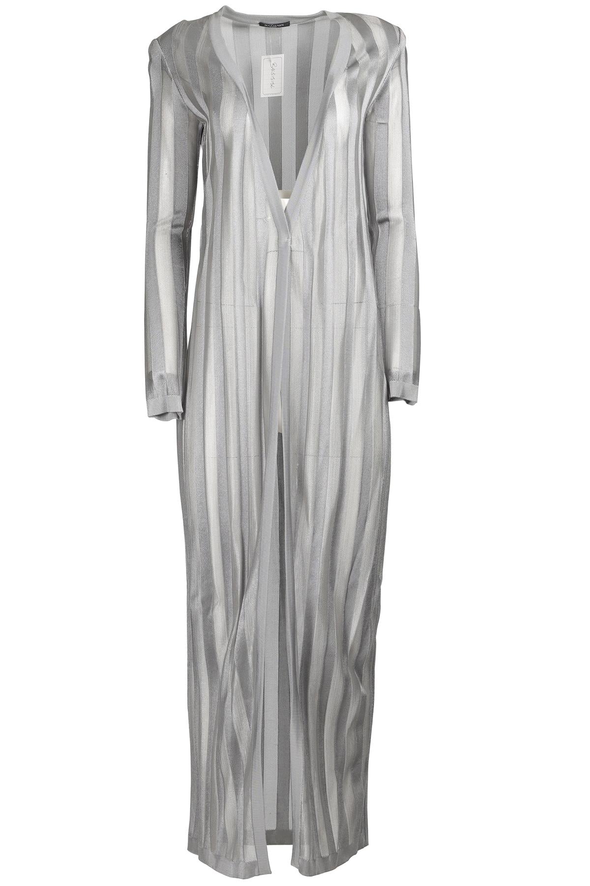 BALMAIN GREY KNIT CARDIGAN FR 38 UK 10