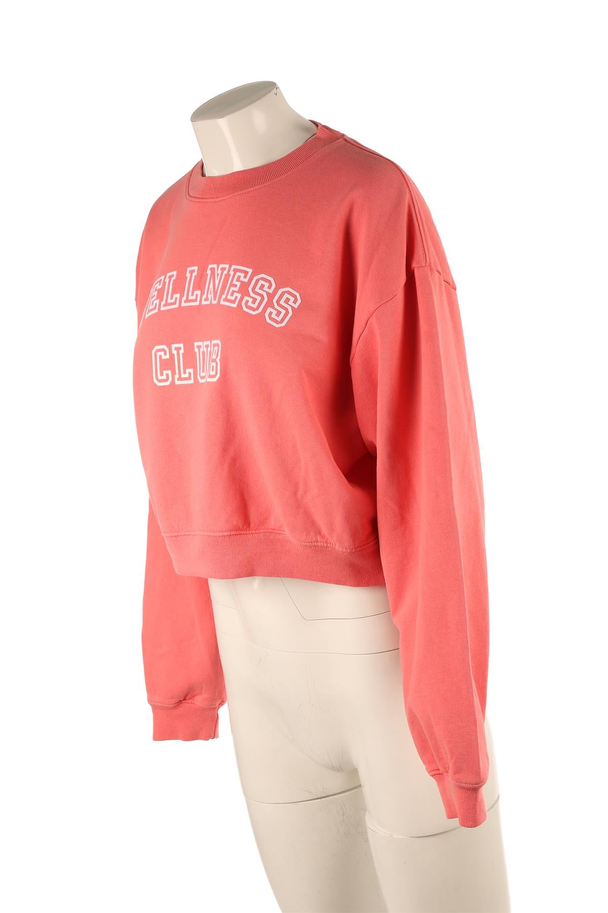 SPORTY & RICH PINK COTTON SWEATSHIRT SMALL
