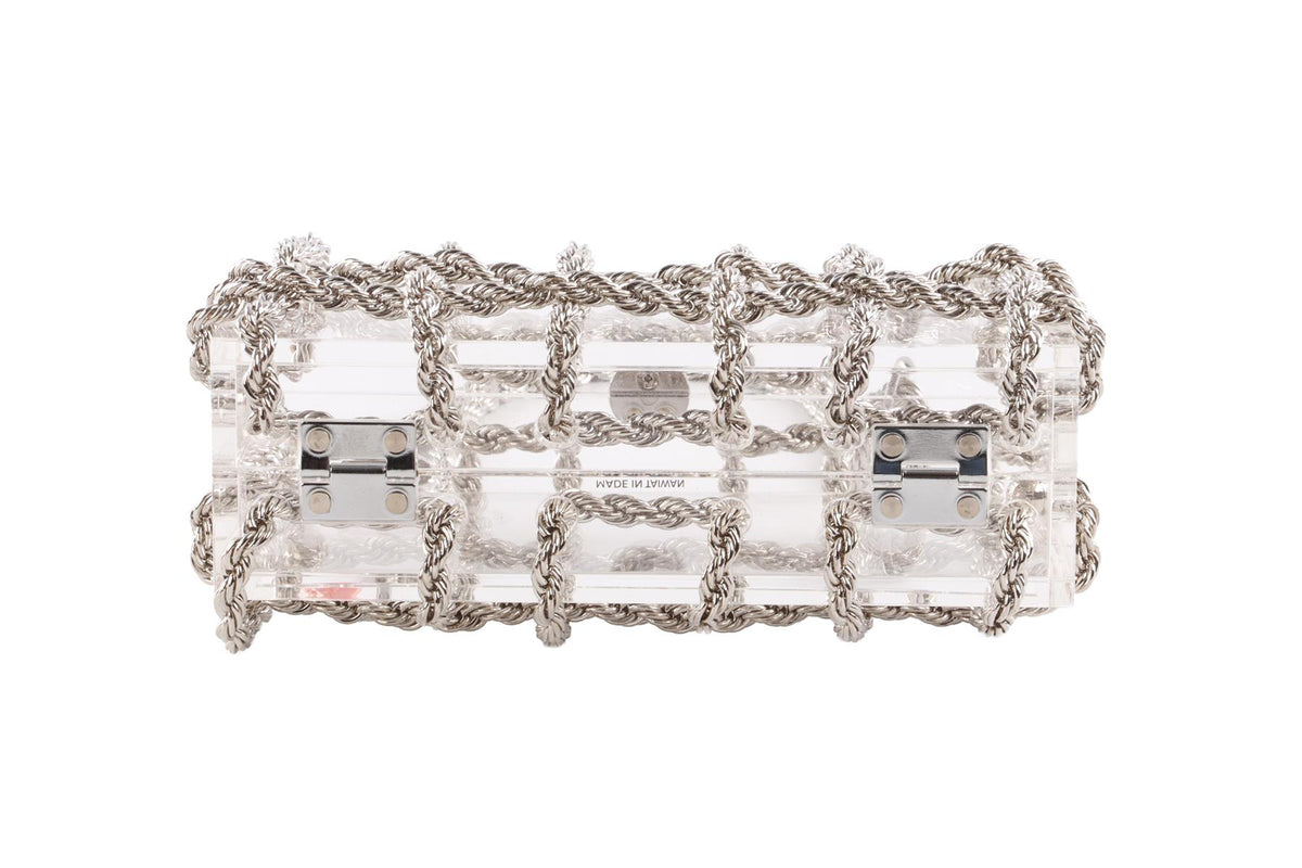 CULT GAIA SILVER BESS PERSPEX SHOULDER BAG
