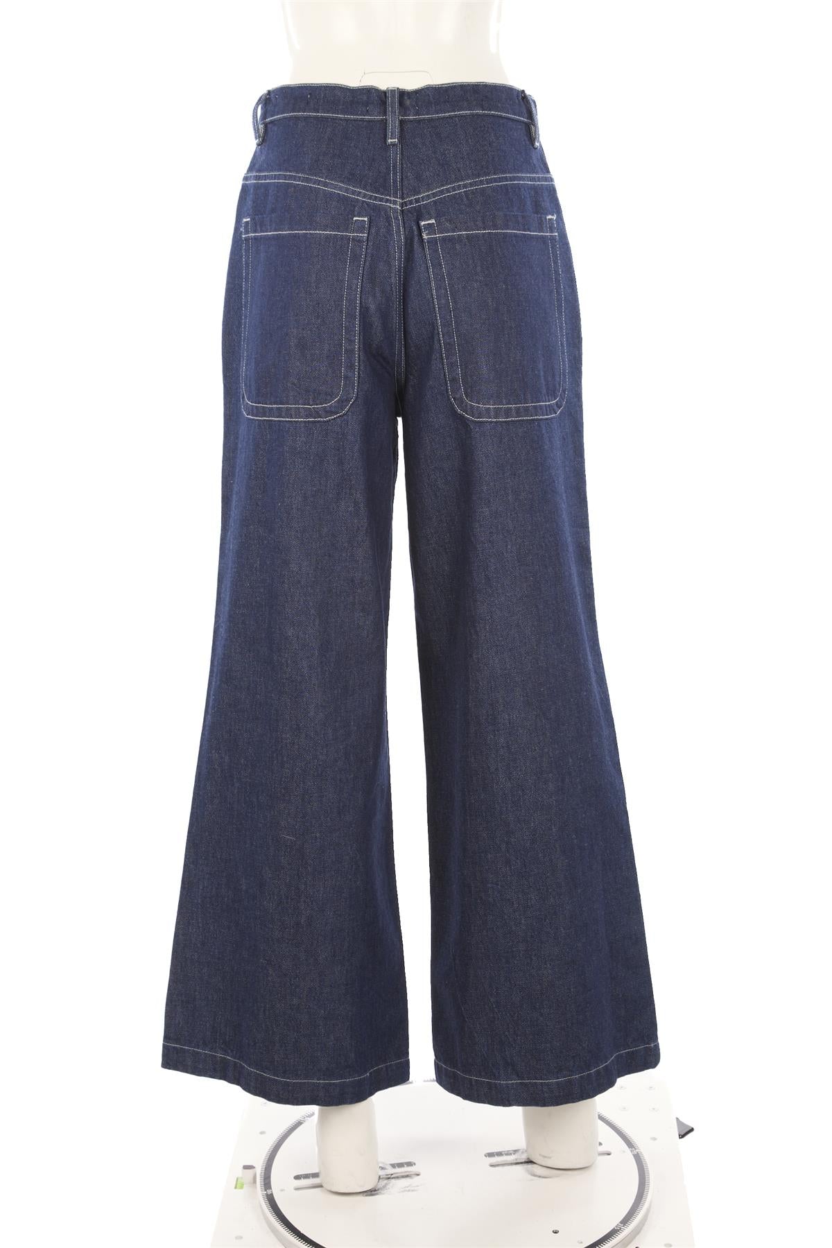 FRAME BLUE HIGH RISE WIDE LEG JEANS W28
