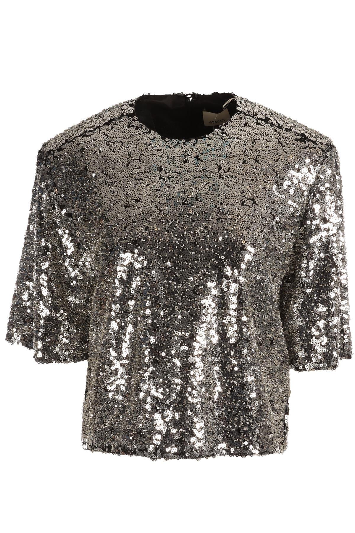 ISABEL MARANT SILVER SEQUIN TOP FR 36 UK 8